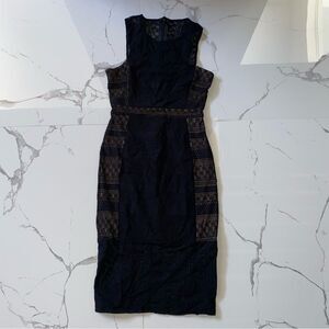 BCBGMAXAZRIA | Black geometric lace dress | Small NWT